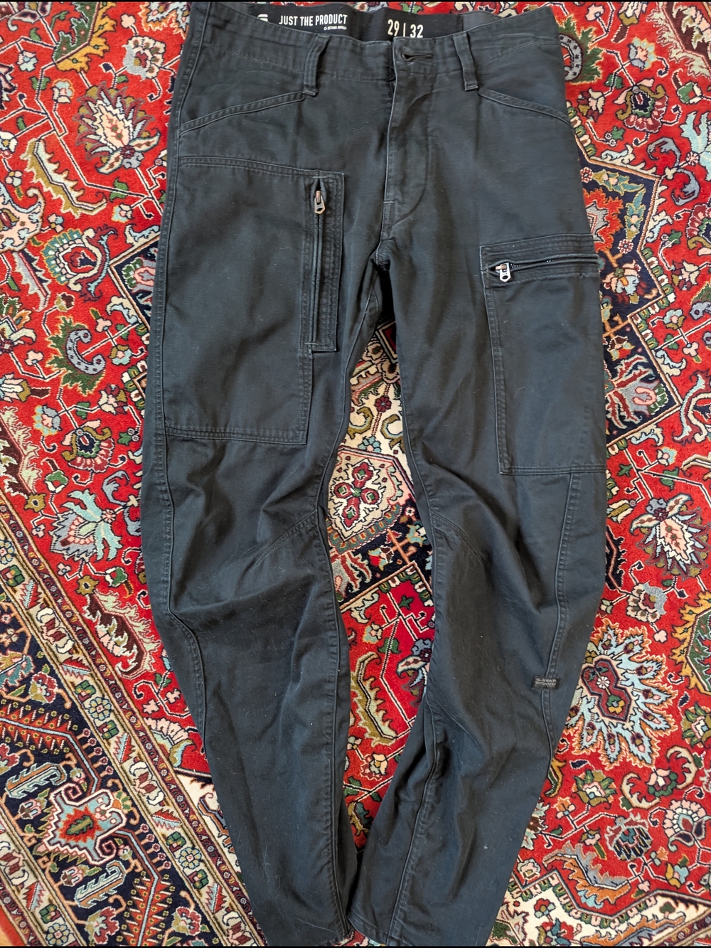 G-Star RAW Barrel Cargo Moto Jeans 29/32 Black Utility Techwear Tapered